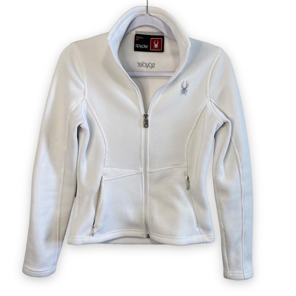 Spyder Jackets & Blazers - Spyder - Cream Encore Zip Front Ribbed Jacket - Size Small